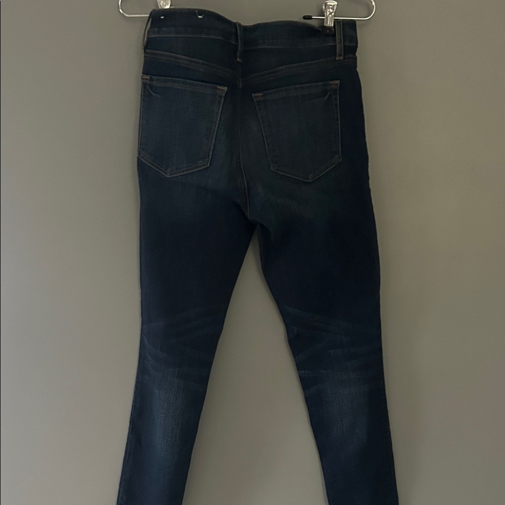 LOFT Dark Indigo Skinny Jeans with Button Fly - Picture 5 of 8